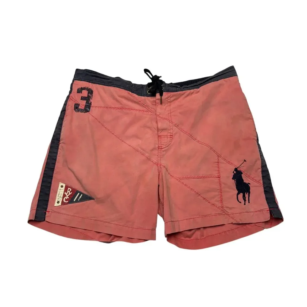 Vintage Polo Ralph Lauren Yacht Club RYC Big Pony Swim Shorts Men's Medium